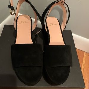 Black suede platform sandals from J.Crew
